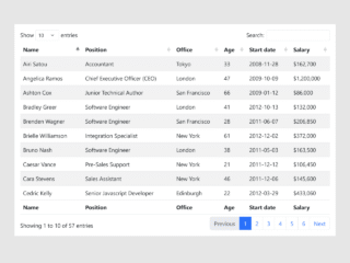 Bootstrap 5 Table with Pagination and Search and Sorting