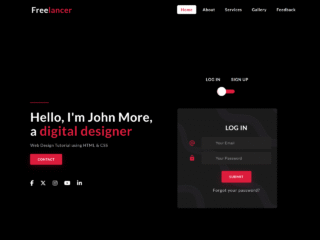 HTML Login Signup Screen UI Design