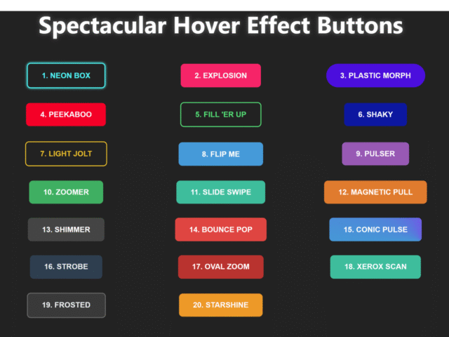 CSS Buttons with Hover Effect