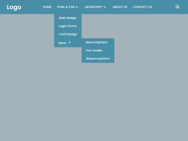 Responsive Dropdown Sidebar Menu using HTML CSS and JavaScript