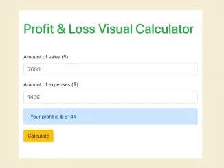 Profit & Loss Calculator In Javascript
