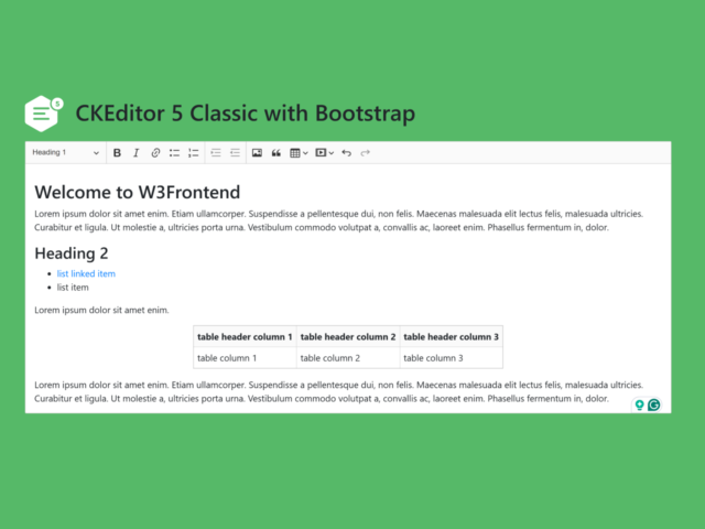 Ckeditor in Bootstrap 5 Code with Example