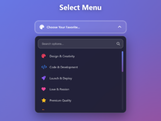 HTML Dropdown Menu with Search Bar
