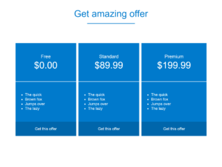 Responsive Website Pricing Chart