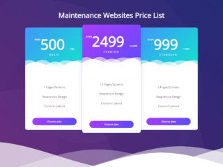 Responsive Website Pricing Table