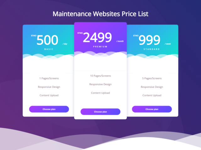 Responsive Website Pricing Table